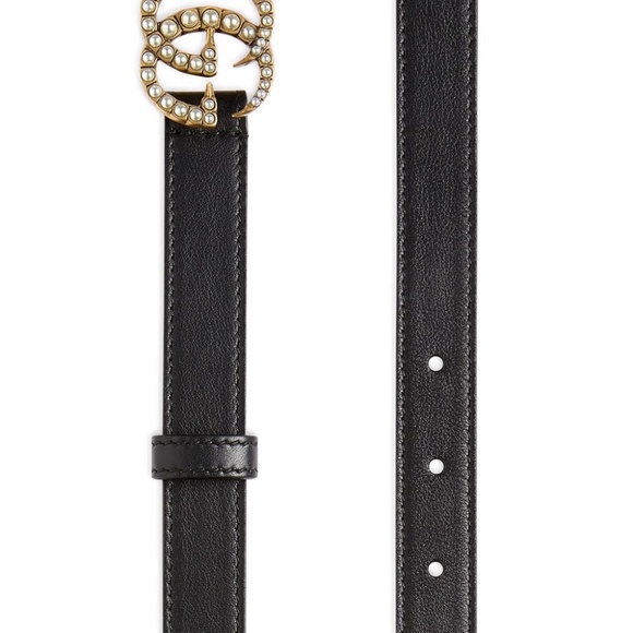gucci leather belt with pearls main image 9